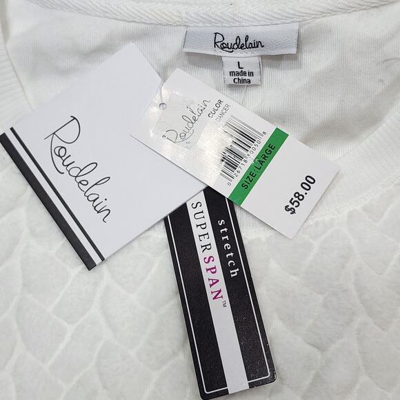 Roudelain Cable Knit Pajama Set Cloud Dancer Long Sleeve Jogger Style Large - Picture 4 of 8